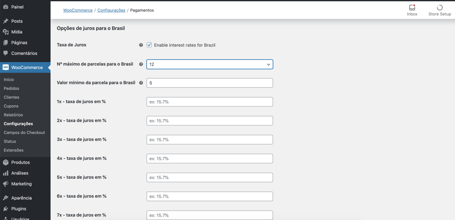 Cartões de crédito Plugin EBANX